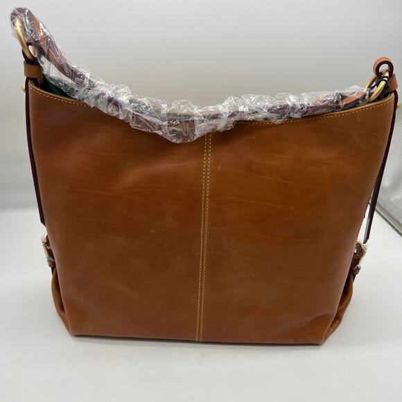 Dooney & Bourke Florentine Leather Twist Sac Shoulder Bag Natural - Picture 2 of 16